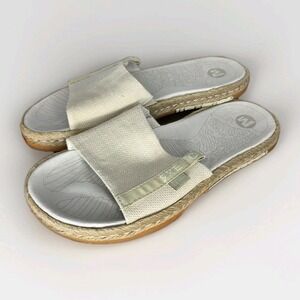 Merrell Komodo Slide Womens Size 7 Beige Sandals Canvas Jute Active Comfort